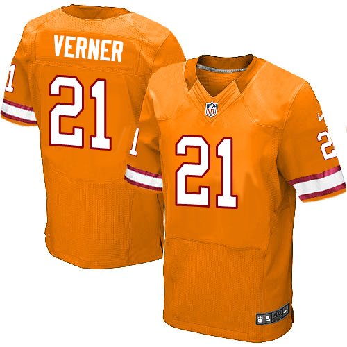 Men's Elite Alterraun Verner Nike Jersey Orange Alternate - #21 NFL Tampa Bay Buccaneers